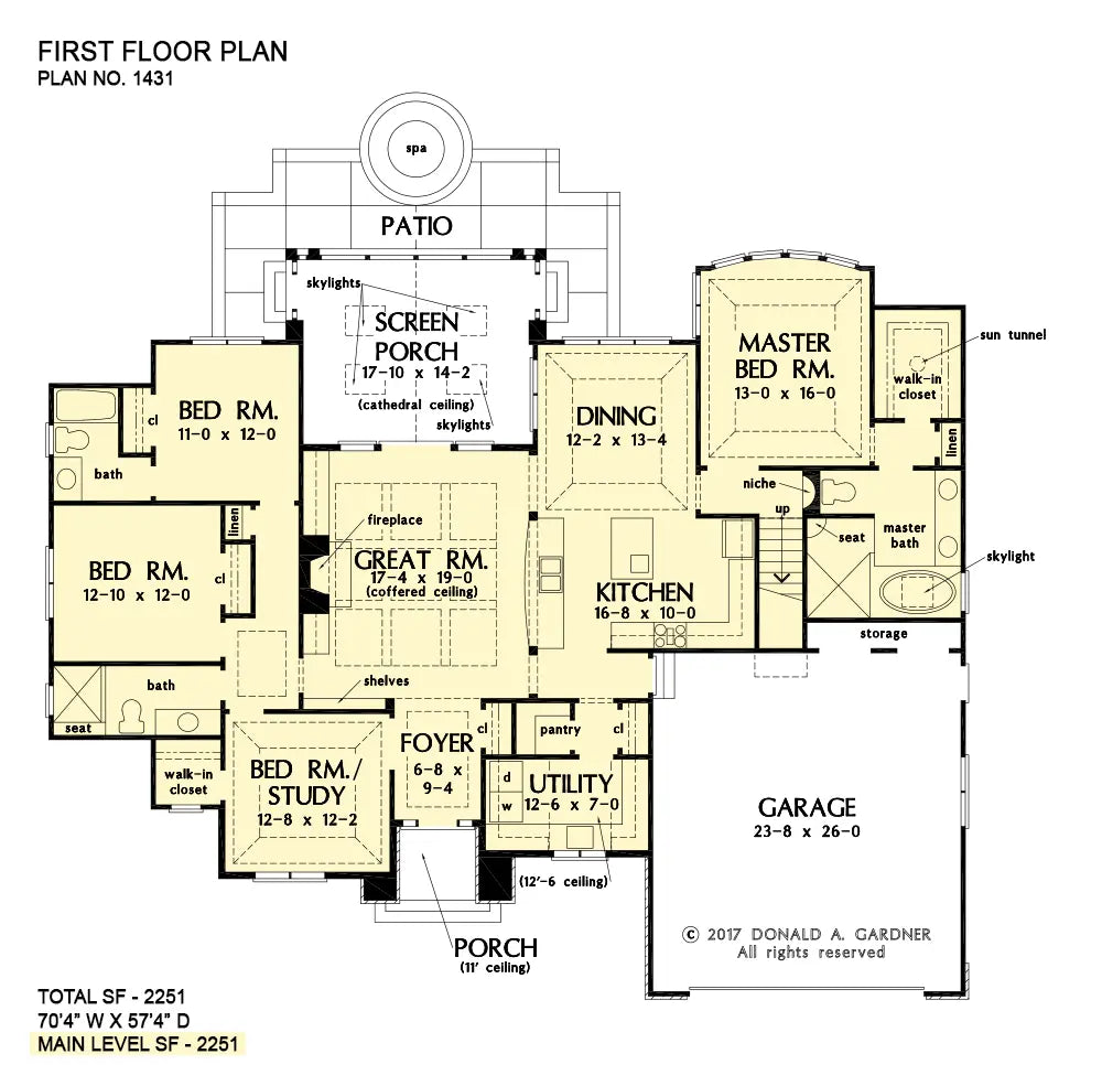 This is the first floor plan image for cottage house plan 1431 The Waldorf