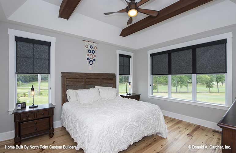 This is an additional photograph of the master bedroom of craftsman house plan 1446 The Wallace as built by a customer