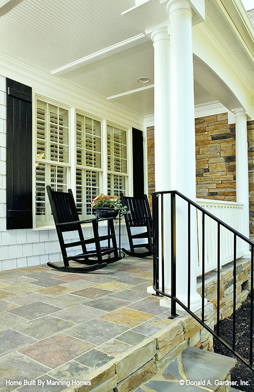 Picture of the front porch seating of craftsman house plan 1134 The Walnut Creek