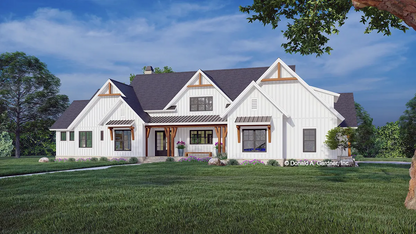 This is an illustration of the front of luxury house plan 1551 The Watson