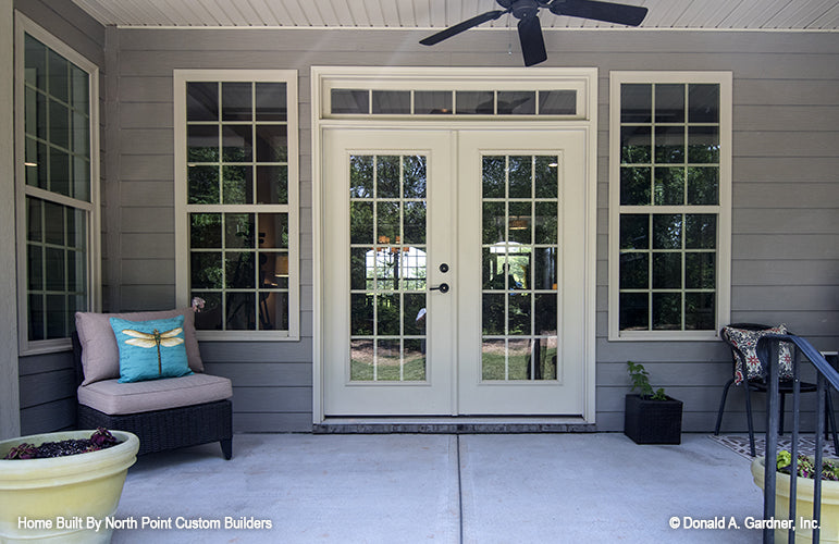 Rear patio double doors from great room. The Weatherford plan 1053.