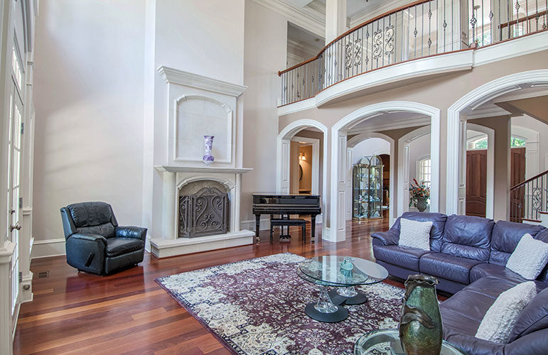 Second story family room with view of the balcony above. The Wedgewood plan 806.