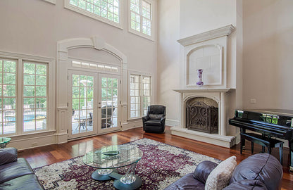 Glass patio doors in the family room. The Wedgewood plan 806.