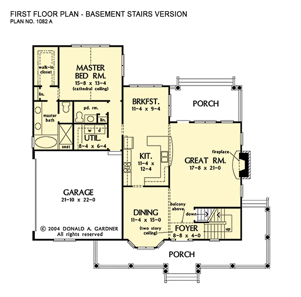 first floor plan showing the changes need to make to give access to the optional basement