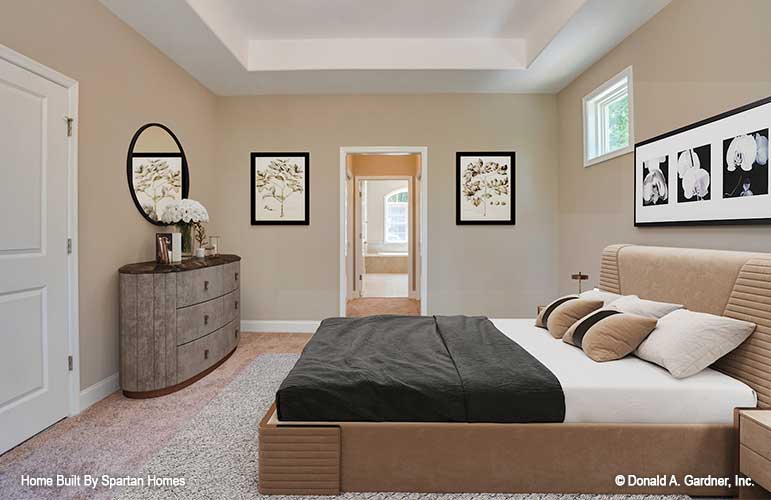 Tray ceiling in the master bedroom. The Westlake plan 1332.