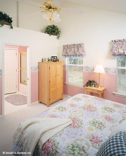 Ceiling fan in the master bedroom. The Westport plan 389.