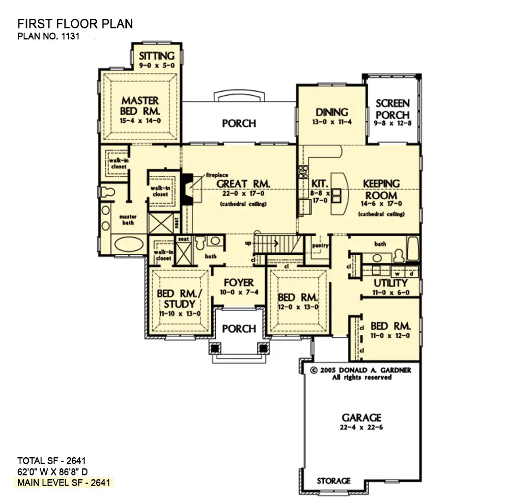 This is the first floor plan image for one story house plan 1131 The Whitworth