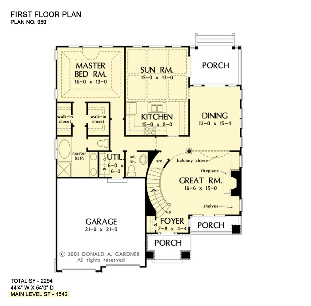 This is the first floor plan image for european house plan 950 The Wicklow