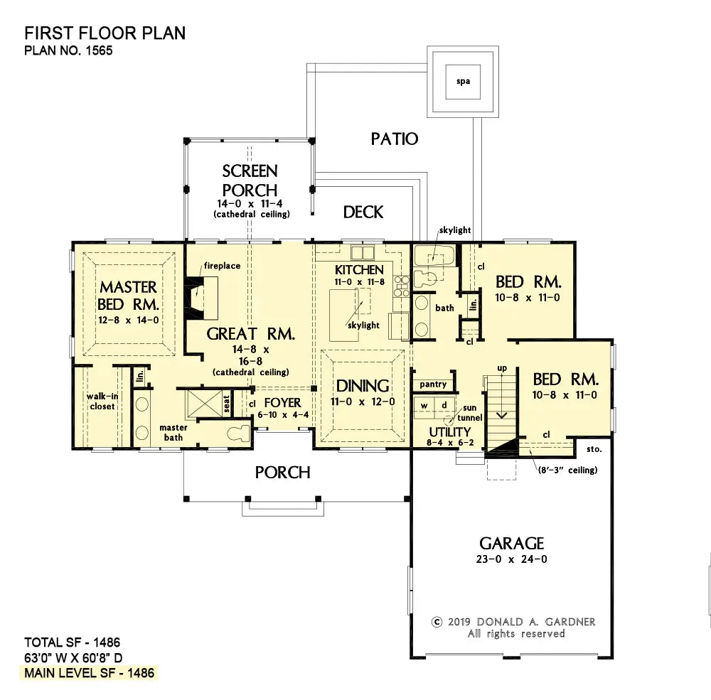 This is the first floor plan image for Craftsman house plan 1565 The Wilfred