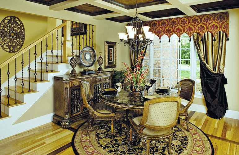 Coffered ceiling in the dining room. The Winslow plan 903.