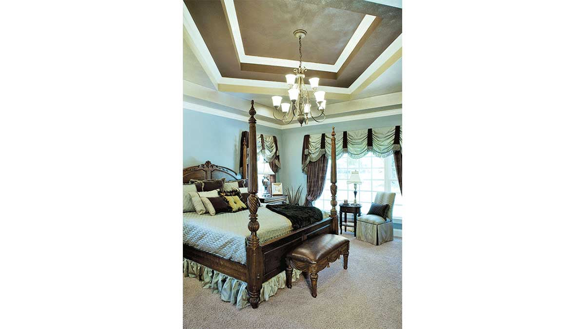 Tray ceiling in the master bedroom. The Winslow plan 903.