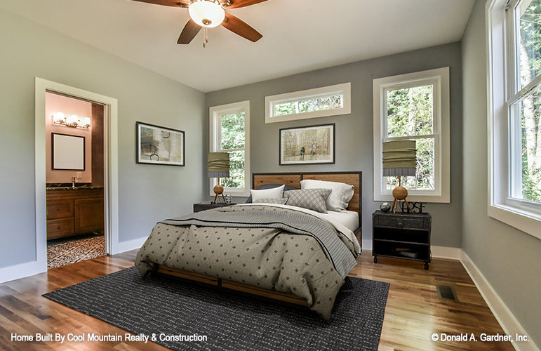 Master bedroom with bathroom door off to the side. The Wycliff plan