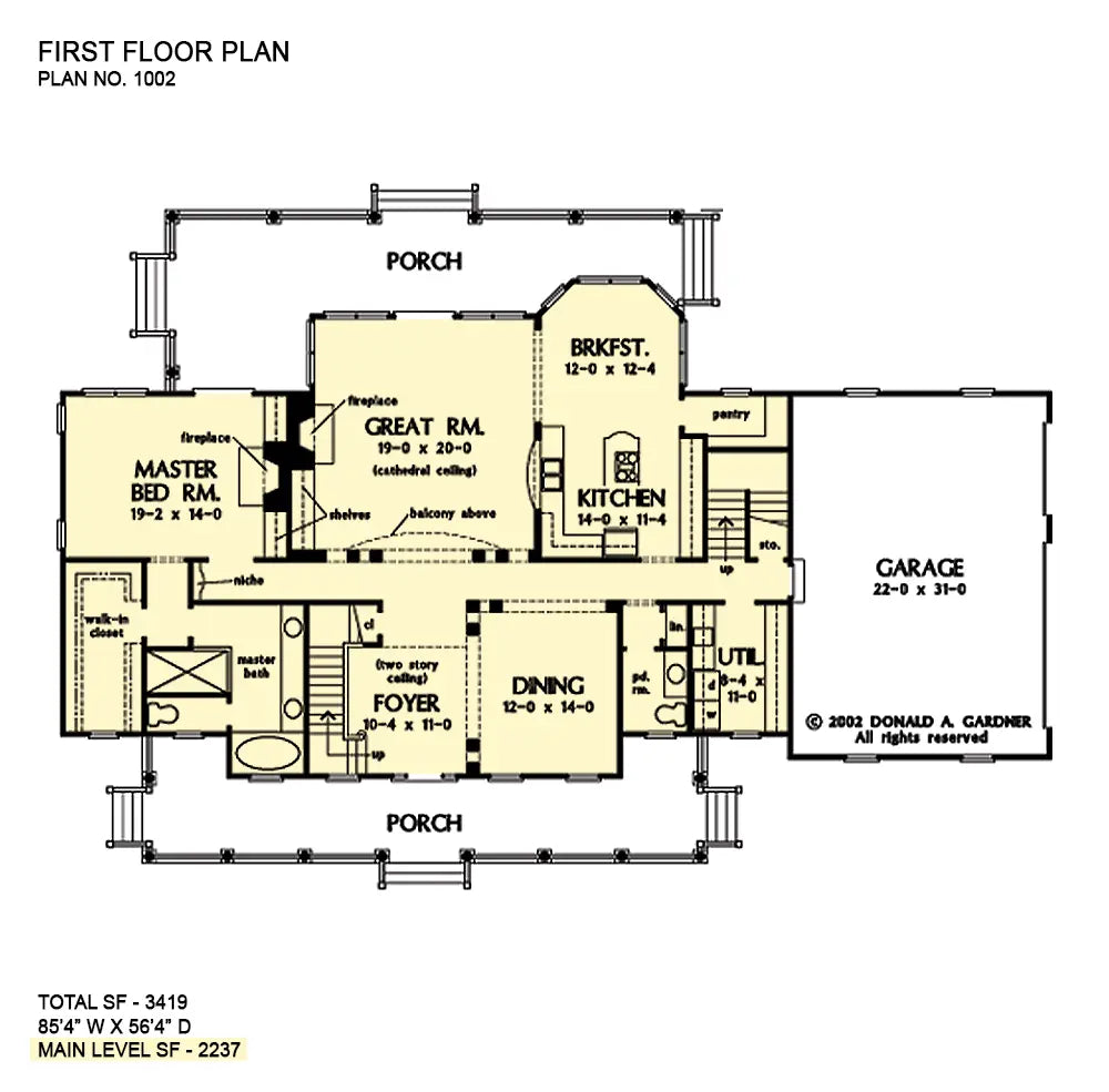 This is the first floor plan image for luxury house plan 1002 The Yesterview