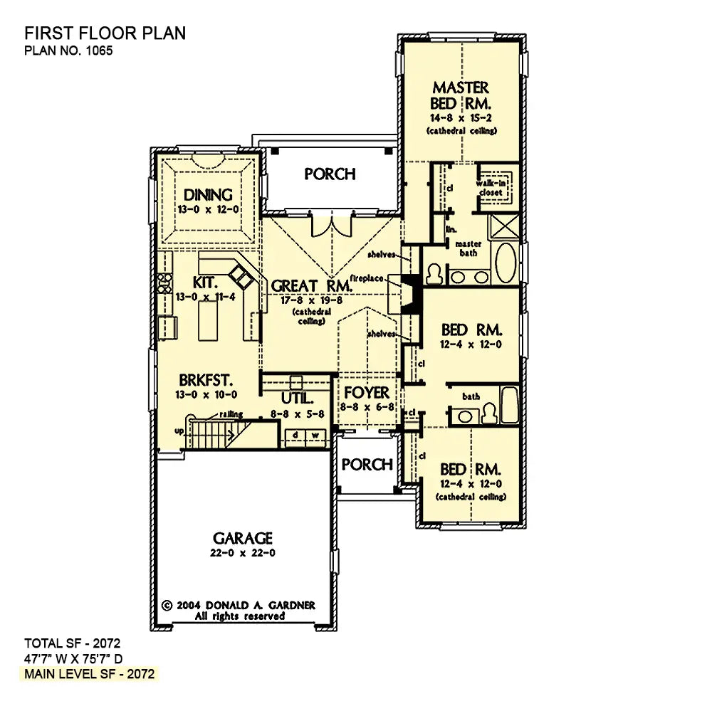 firs floor layout is narrow but deep with a central great room with fireplace to the right with the dining area, breakfast nook and kitchen bar to the left