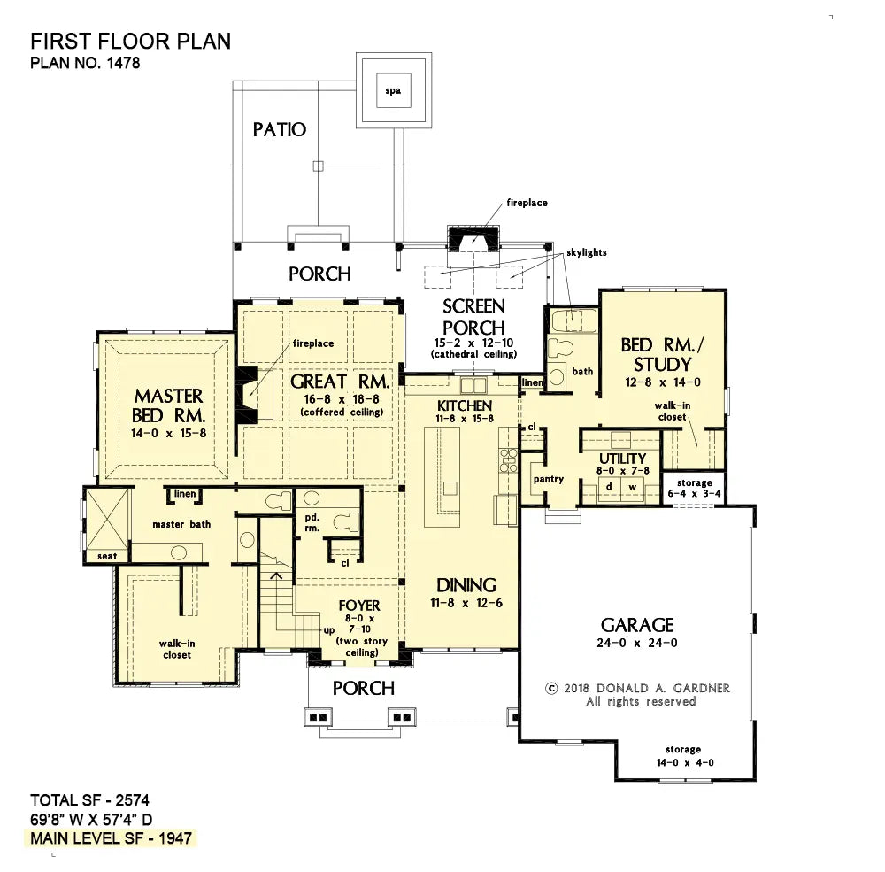 This is the first floor plan image for two story house plan 1478 The Zander