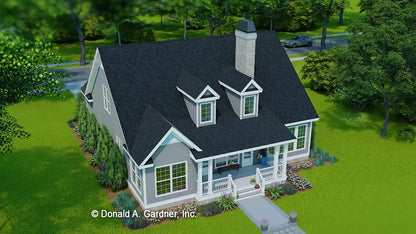 This is a birds eye view of house plan 706 The Courtney