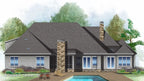 This is an illustration of the rear of house plan 1378 The Roseburg