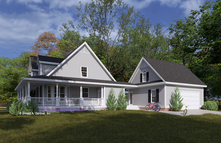 Side rendering of The Azalea Crossing house plan 849.
